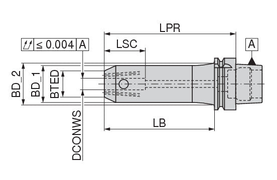 Ceratizit ISO12164-A63.WE.10.130.IK.F Cylindrical shank adapter (Weldon) 14575189 (0736050)