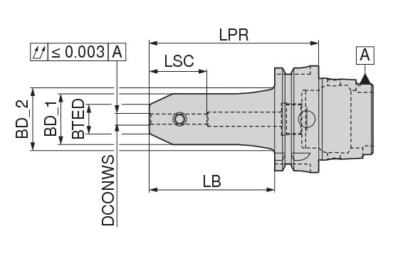 Ceratizit ISO12164-A100.WE.25.100F Cylindrical Shank Adapter (Weldon) 8274112555 (0751694)