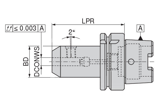 Ceratizit ISO12164-A100.WN.10.90.F Cylindrical Shank Adapter (Whistle Notch) 8274211055 (0751712)