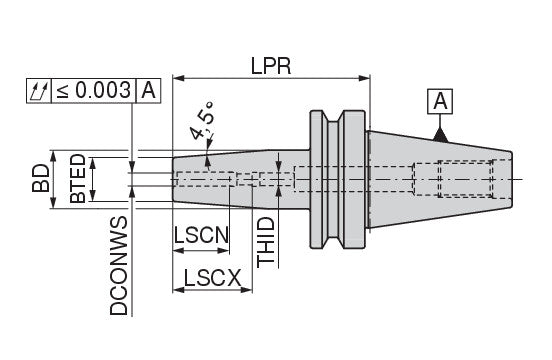 Ceratizit TG.ISO7388-2.AD/B40.SA.4,5°5.80 Shrink Fit Adapters 4.5° 8040210569 (0744153)