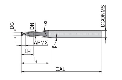 Ceratizit N.SA.1,8.30°.Z2.HA.L9,0/50 DPA72S CoreLine - Micro End Mills - 52802184 (0771225)