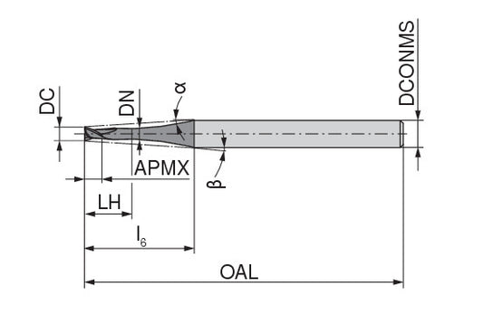 Ceratizit N.SA.0,2.30°.Z2.HA.K1,0/38 DPA72S CoreLine - Micro End Mills - 52802023 (0771188)