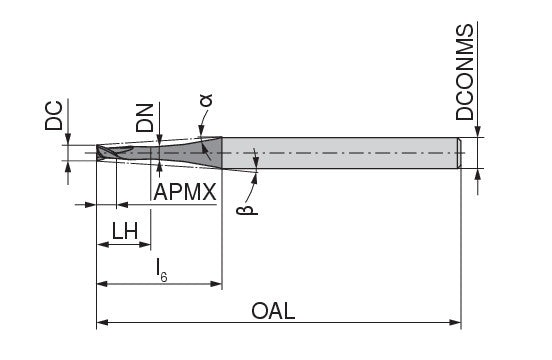 Ceratizit N.SA.0,2.30°.Z2.HA.K2,0/38 DPA72S Micro End Mills 52802025 (0771190)