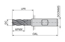 Ceratizit N.H-SA.8,0.35°.Z4.F.HB.K TI1000 End Milling Cutter 54050080 (0728003)