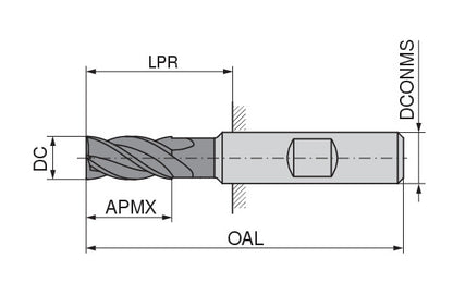 Ceratizit N.H-SA.18,0.30°.Z4.HB.K TI1000 CoreLine End Mill 52131180 (0764894)