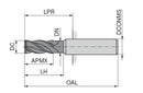 Ceratizit 3A0376-20000.0500.R06..HA.B580 AluLine High Accuracy Finish Milling Cutter W 5363920100 (0775110)