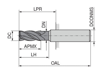 Ceratizit 3A0021-20000.0500.R06..HA.B550 CoreLine Finishing Milling Cutters N 5407620400 (0746334)