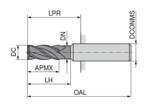 Ceratizit 3A0376-10000.0250.R06..HA.B580 AluLine High-Prec. Finishing Milling Cutters W 5363910400 (0763915)