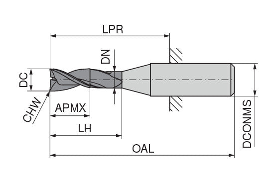 Ceratizit W,SC.10,0.30°.Z2.HA.EL DC10 Slot Milling Cutter 52762100 (0771098)