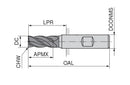 Ceratizit N.H-SA.10,0.35°.Z4.HB.K TI1000 End Mill 54001100 (0766071)