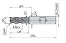 Ceratizit SC-NR.H-SR.3,0.28°.Z4.HB.EL APX72S S-Cut Rough Milling Cutter 5220503400 (0770382)