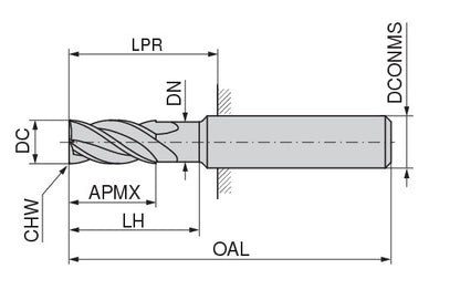 Ceratizit 3A0373-16000.0200.R08.A00060.HA.B270 CoreLine Finish Milling Cutter N 5201016000 (0745247)