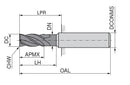 Ceratizit HR.SR.6,0.45°.Z4.HA.K TI1000 Rough Milling Cutter 52342060 (0764978)