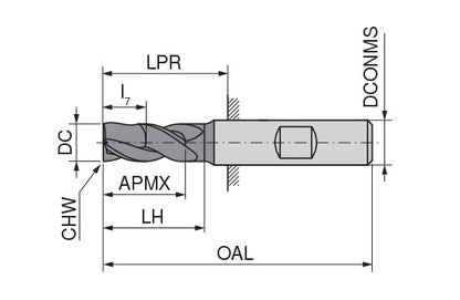 Ceratizit 3A0440-08000.0190.R04.A00100.HB.B360 CoreLine End Mill 50907081 (0775221)