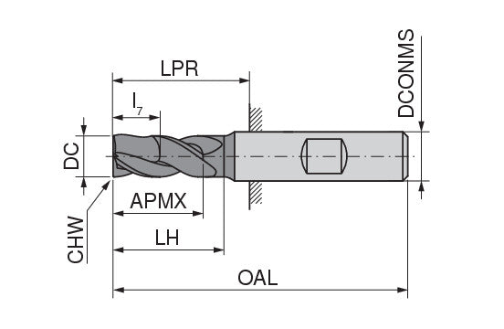 Ceratizit 3A0440-12000.0260.R04.A00100.HB.B360 CoreLine End Mill 50907121 (0775225)