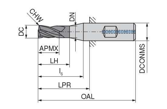 Ceratizit ICR.H-SA.10,0.40°.Z4.HB.L.IK TI1500 CoreLine End Mill 52786104 (0771177)