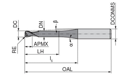 Ceratizit N.TO.1,5.30°.Z2.R0,3.HA.K7,5 DPA72S CoreLine - Micro-torus Cutter - 52806154 (0771327)