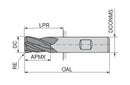 Ceratizit 3A0016-08000.0240.R06.R02000.HB.B360 CoreLine Finish Milling Cutter With Corner Radius N 50634082 (0775065)