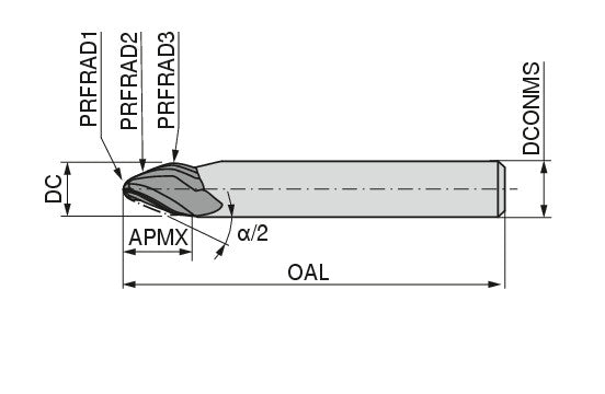 Ceratizit N.3D-F.SC.6.30°.Z3.1.250.3.HA.L APB72S 3D Finish - Taper shape 5275306000 (0728592)