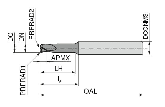 Ceratizit N.3D-F.SC.4.30°.Z3.0,25.6.HA.L APB72S CoreLine Lens-shaped End Mills Finish 52756040 (0771086)
