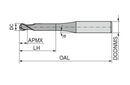 Ceratizit H.RD.8,0.30°.Z3.HA.ML TI2000 BlueLine - Ball Nosed Cutter 52355080 (0649632)