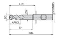 Ceratizit 3A0238-06000.0160.R02.R03000.HB.B270 AluLine Ball Nosed Cutter 5360906200 (0774051)