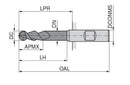 Ceratizit 3A0238-06000.0160.R02.R03000.HB.B580 AluLine Ball Nosed Cutter 5361006400 (0774057)