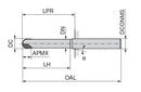 Ceratizit WN.RD.2,0.Z1.HA.L14_PKD PCD Radius Cutter 5001402300 (0731861)