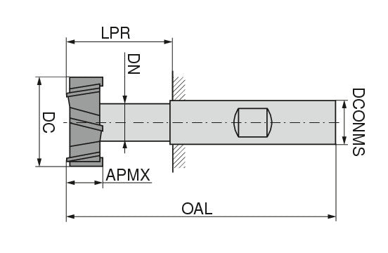 Ceratizit N.TN.50,0.22,0.Z10.HB CoreLine - T-slot Milling Cutter HSS-E Co 5, Cross-pitched - 50240500 (0769226)