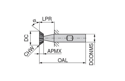 Ceratizit H.WF.A.60°.16,0.Z10.HB CoreLine - Single Angle Milling Cutter HSS-E Co 5 - 50245116 (0769239)
