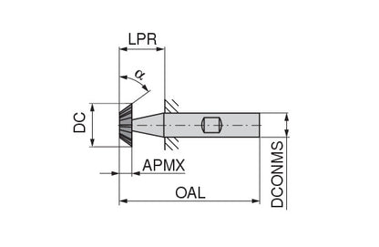 Ceratizit H.WF.B.60°.16,0.Z10.HB CoreLine - Single Angle Milling Cutter HSS-E Co 5 - 50246116 (0769248)