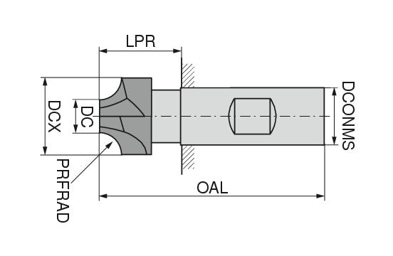 Ceratizit N.VR.16,0.48,0.Z6.HB.KK CoreLine - Quarter-round Profile Milling Cutter HSS-E Co 5, Concave - 50248160 (0769264)
