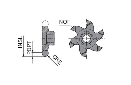 Ceratizit POLYGON.9.R1,4.21,7.5,0.Z6 TI500 CoreLine - Milling Insert For Radius Milling - 50886726 (0769937)