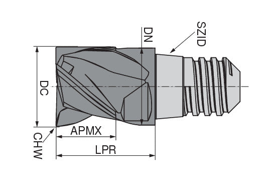 Ceratizit MUC-N.H-SA.8,0.37°.Z4.KLG6 TI1100 CoreLine Shoulder Mills MultiChange 52860080 (0771342)