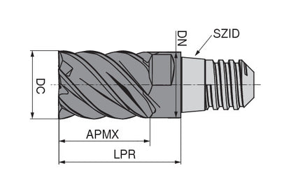 Ceratizit MUC-N.SC.12,0.49°.Z6.KLG10 TI1100 CoreLine Finishing Milling Cutters MultiChange 52863120 (0771359)
