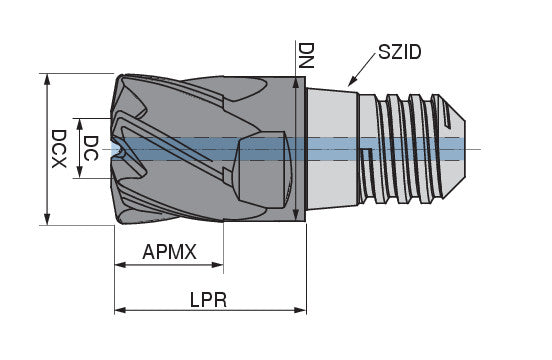 Ceratizit MUC-N.H-HV.16,0.30°.Z6.KLG12.IK TI1100 MultiChange High Feed Cutter 52864160 (0771365)