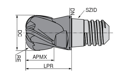 Ceratizit MUC-N.TO.12,0.30°.Z4.R4,0.KLG10 TI1100 CoreLine Torus Cutters MultiChange 52865124 (0771372)