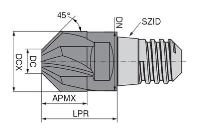 Ceratizit MUC-N.EF.20,0.0°.Z6.KLG16 TI1050 CoreLine Deburring Cutters MultiChange 52867200 (0771384)