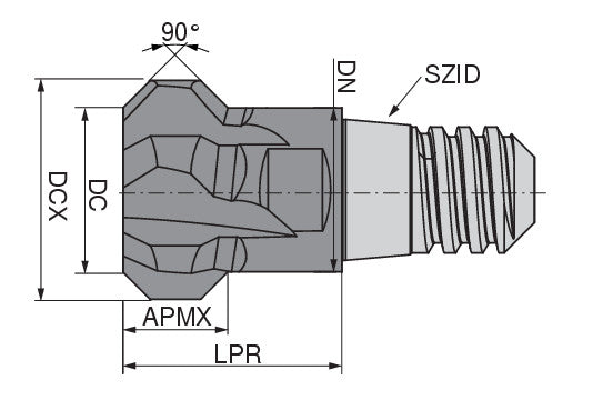 Ceratizit MUC-N.EF.20,0.0°.Z6.KLG12 TI1100 CoreLine Deburring Cutters MultiChange 52868200 (0771389)