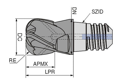 Ceratizit MUC.AL.TO.12,0.43°.Z3.R1,0.KLG10 DLC CoreLine - Torus Cutters - MultiChange W 5287012010 (0771405)