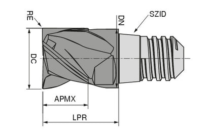 Ceratizit MUC.PCR-U.H-SA.10,0.36°.Z4.KLG8 APA72S CoreLine Shoulder Mills MultiChange UNI 5287110000 (0771412)