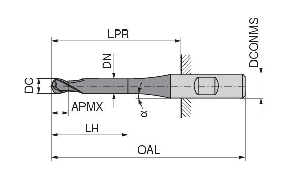 Ceratizit 3A0216-10000.0140.R02.R05000.HB.B550 CoreLine Ball-nosed End Mills N 5407310150 (0728353)