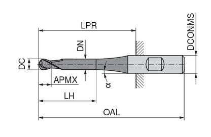 Ceratizit 3A0216-10000.0140.R02.R05000.HB.B550 CoreLine Ball-nosed End Mills N 5407310150 (0728353)