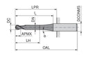 Ceratizit H.RD.0,5.30°.Z2.HA.K54 TI2000 BlueLine - Ball Nosed Cutter 52256005 (0649775)