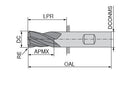 Ceratizit 3DX101-10000.17500.R06.R00600.SF.X104 CoreLine End Mills With Corner Radius UN 5902299918 (0745316)