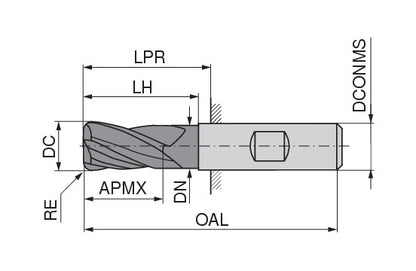 Ceratizit 3A0305-03000.0050.R03.R00100.HB.B580 AluLine Roughing-Finishing Cutter 5358303301 (0774654)
