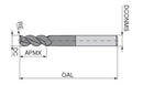 Ceratizit 3DX643-10000.17500.R03.R00300.HA.X104 End Milling Cutter With Corner Radius 5907190118 (0723821)
