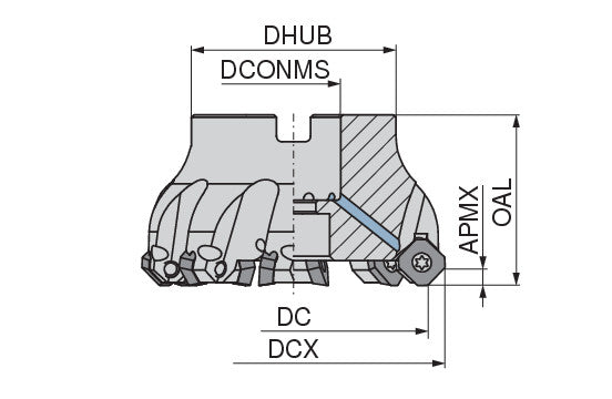 Ceratizit A270.125.R.07-12 MaxiMill 270-12 Shell Mill 50705125 (0751595)