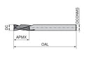 Ceratizit W.BFC.KF.4,0.Z2.R/L.HA.ML40 TI28 Right And Left Hand Helix Cutter For fibre re-inforced Plastics 50938040 (0770188)