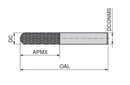 Ceratizit W.GCM.KFRD.2,0.HA.K50 DC10 Ball Nosed Cutter For Plastics 50932022 (0770148)